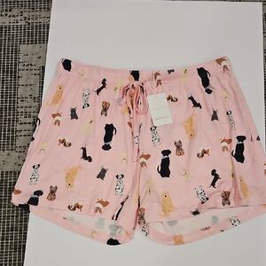 Mia & Tess Pink Dog Print Pajama Shorts